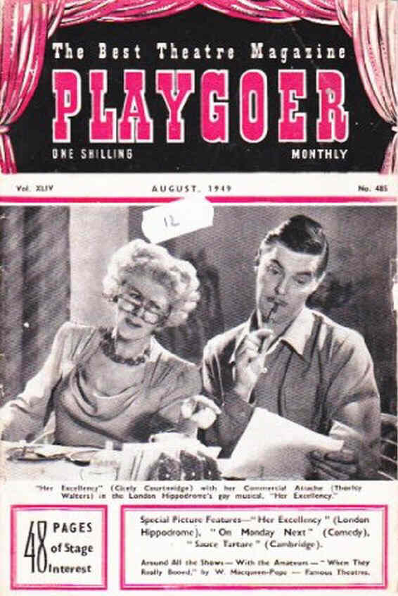 PLAYGOER magazine side cover Issue 485  August 1949