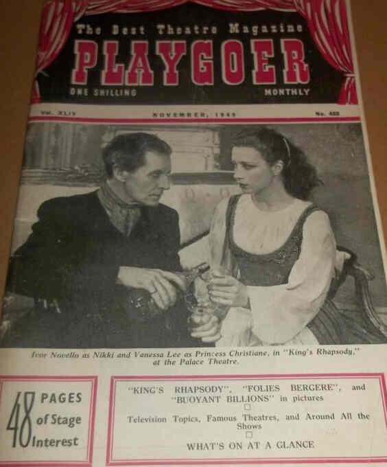 PLAYGOER magazine side cover Issue 488  November 1949