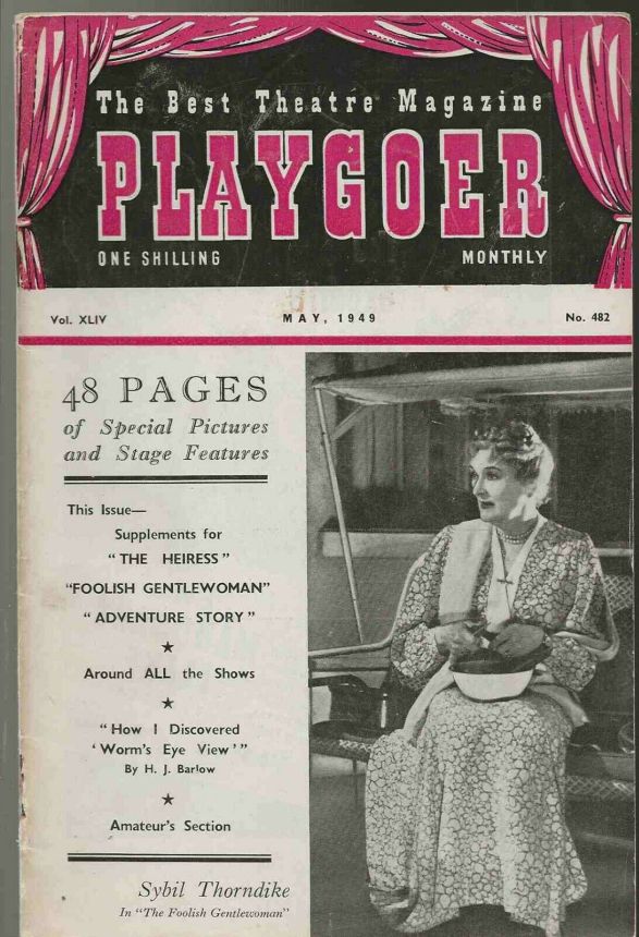PLAYGOER magazine side cover Issue 482  May 1949