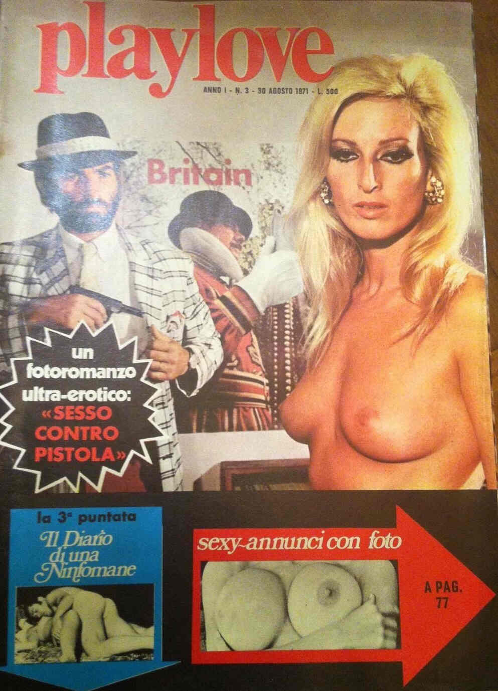 PLAYLOVE magazine side cover Issue 3 30 August 1971