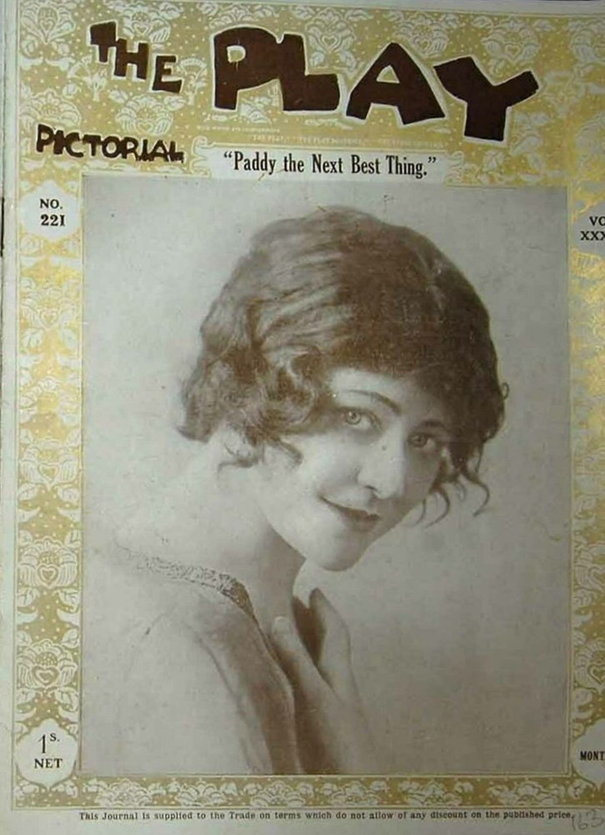 PLAY PICTORIAL magazine side cover Issue 221   1919