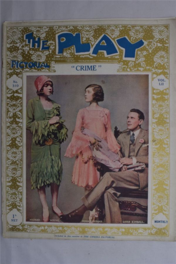 PLAY PICTORIAL magazine side cover Issue 310   1928