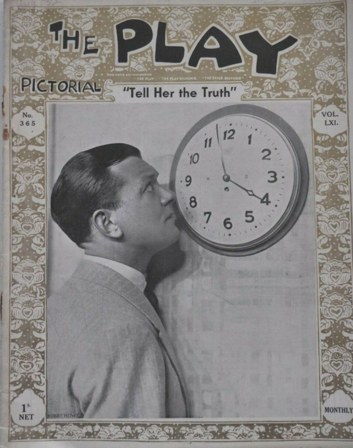 PLAY PICTORIAL magazine side cover Issue 365  August 1932