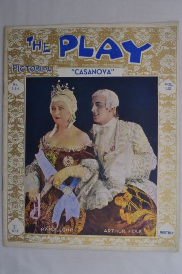 PLAY PICTORIAL magazine side cover Issue 364 July 1932