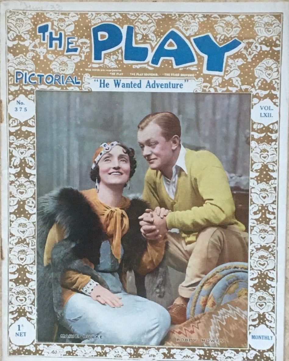 PLAY PICTORIAL magazine side cover Issue 375  June 1933