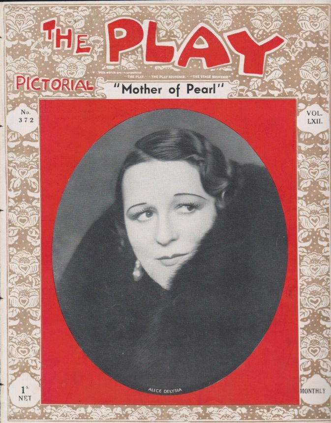 PLAY PICTORIAL magazine side cover Issue 372 March 1933