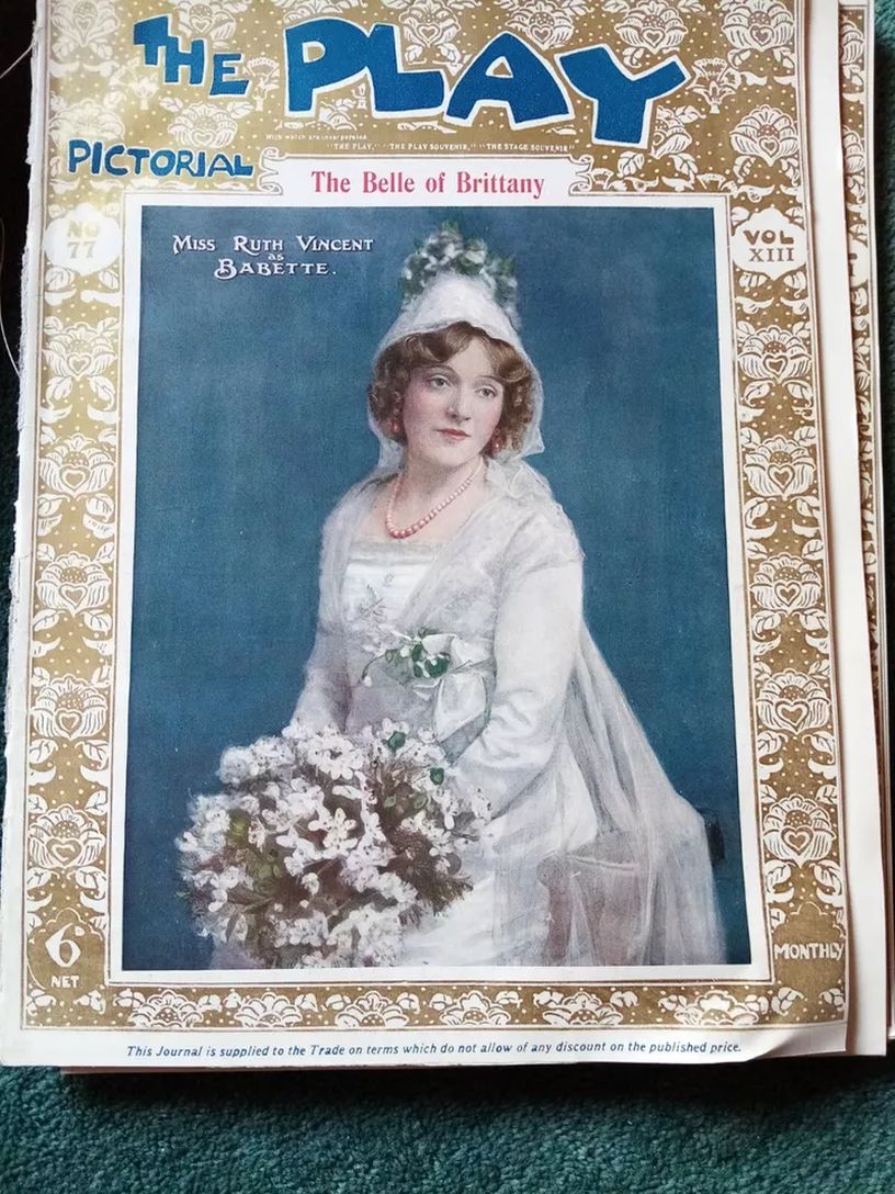 PLAY PICTORIAL magazine side cover Issue 77   1908