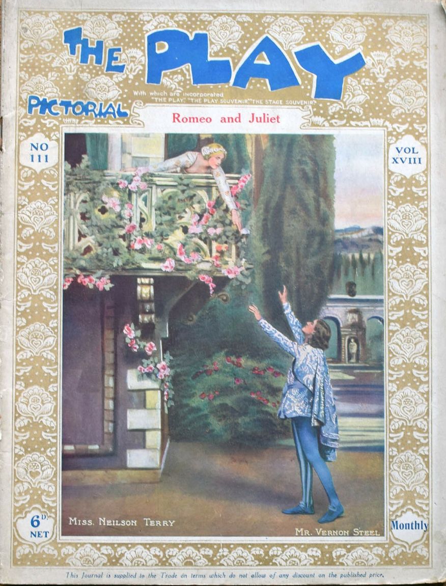 PLAY PICTORIAL magazine side cover Issue 111  Vol 18 No  111   1911