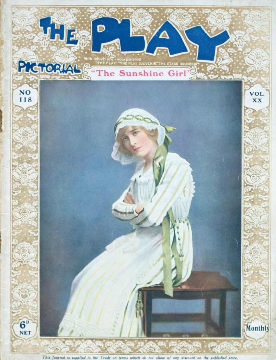 PLAY PICTORIAL magazine side cover Issue 118  Vol 20 No  118   1912