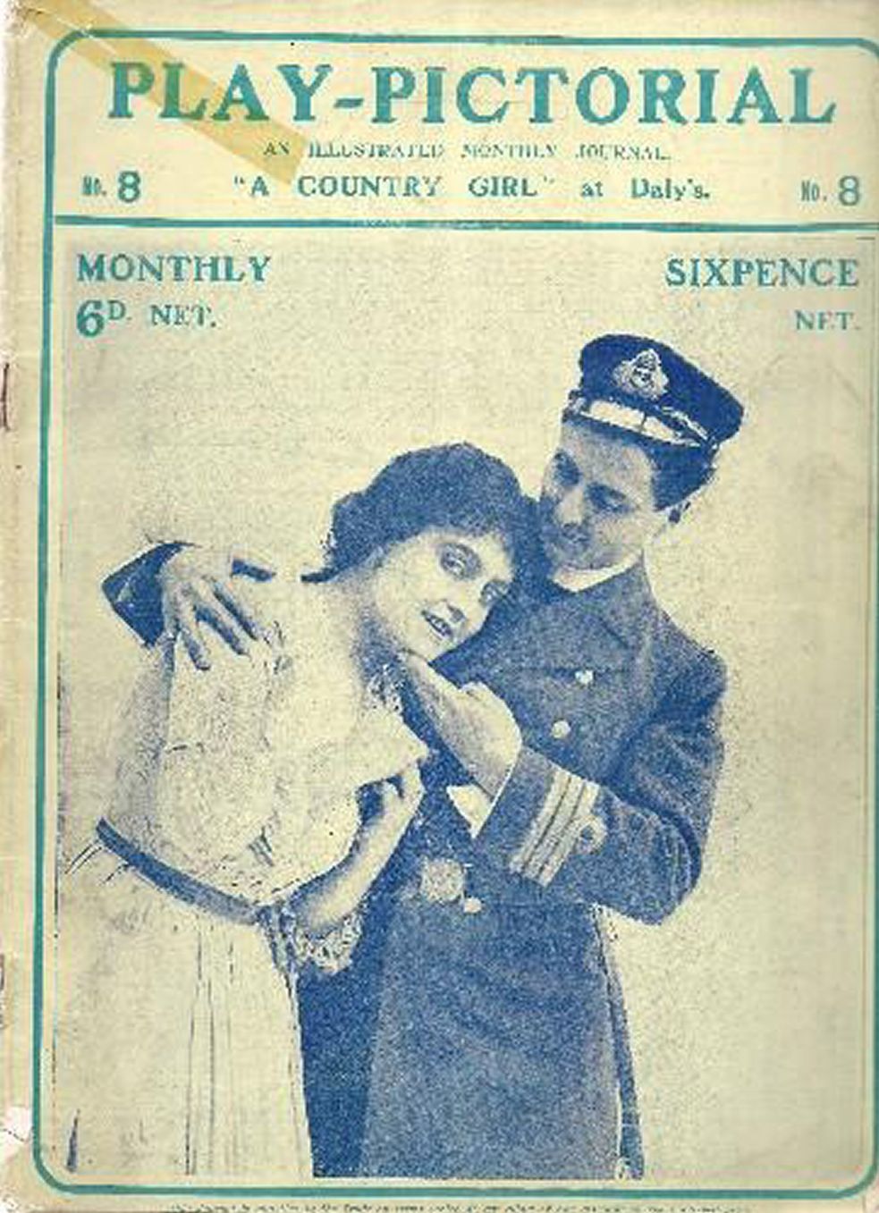 PLAY PICTORIAL magazine side cover Issue 8  March 1903