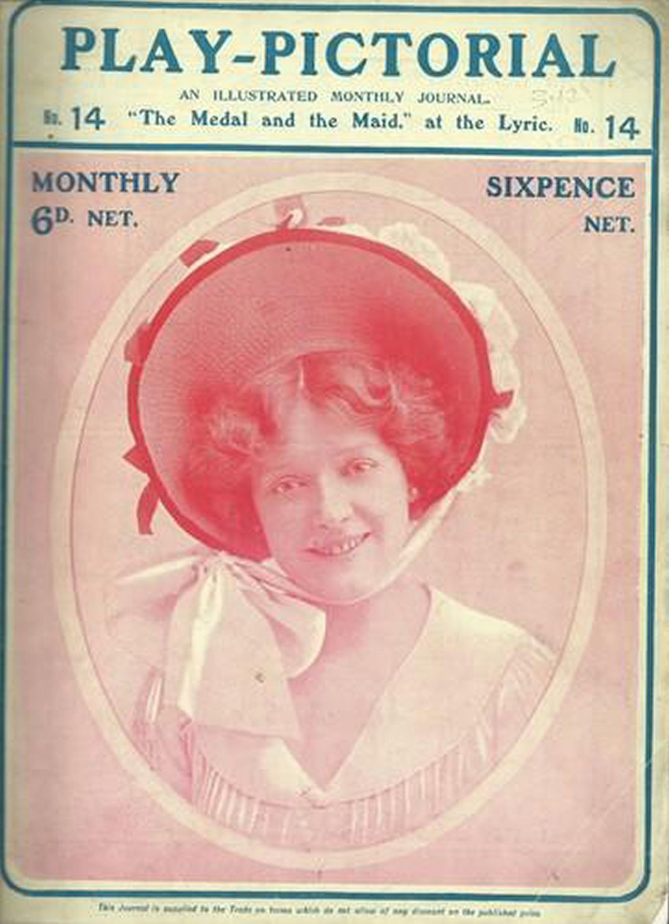 PLAY PICTORIAL magazine side cover Issue 14  September 1903