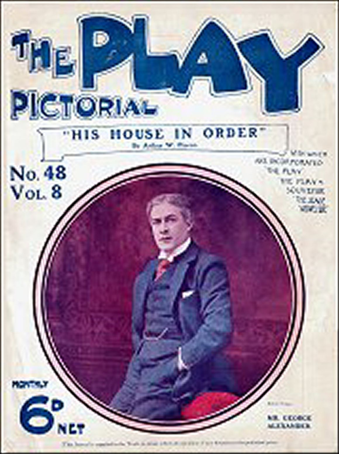 PLAY PICTORIAL magazine side cover Issue 48  Vol 8 No  48   1906