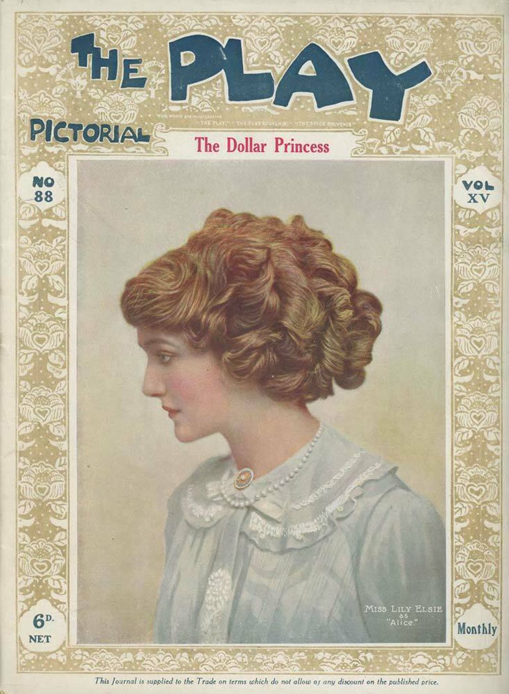 PLAY PICTORIAL magazine side cover Issue 88   1909