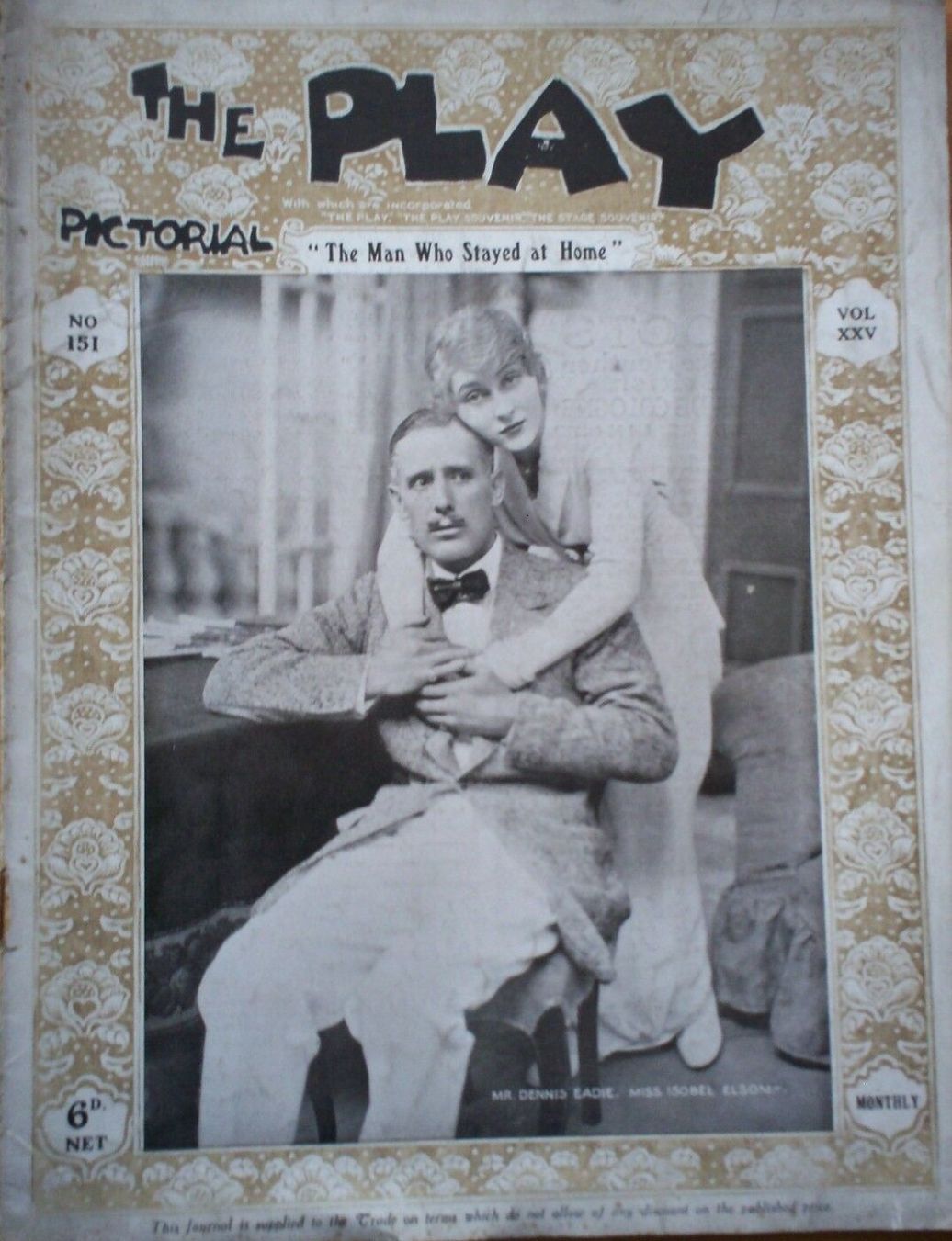 PLAY PICTORIAL magazine side cover Issue 151 10 December 1914