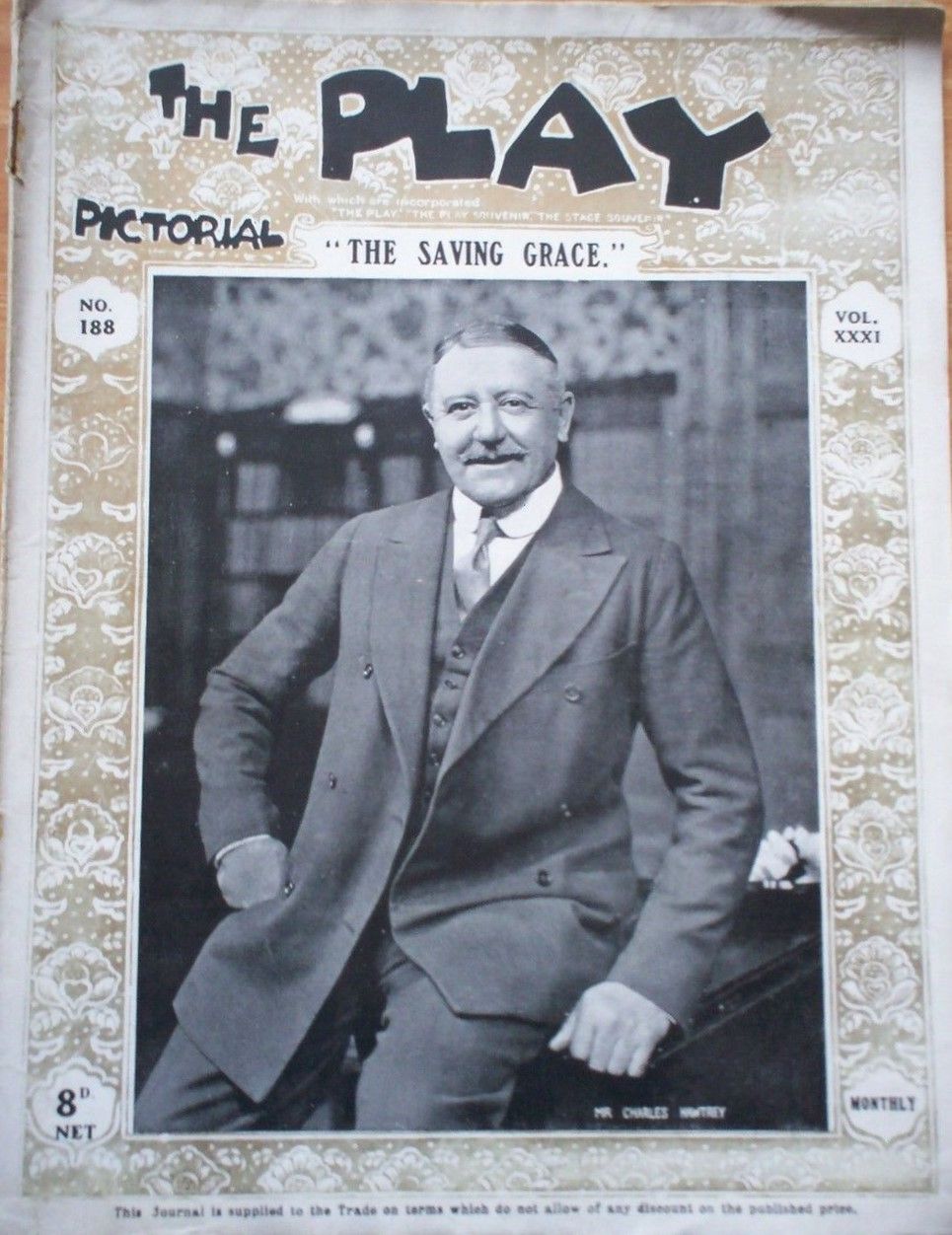 PLAY PICTORIAL magazine side cover Issue 188   1918