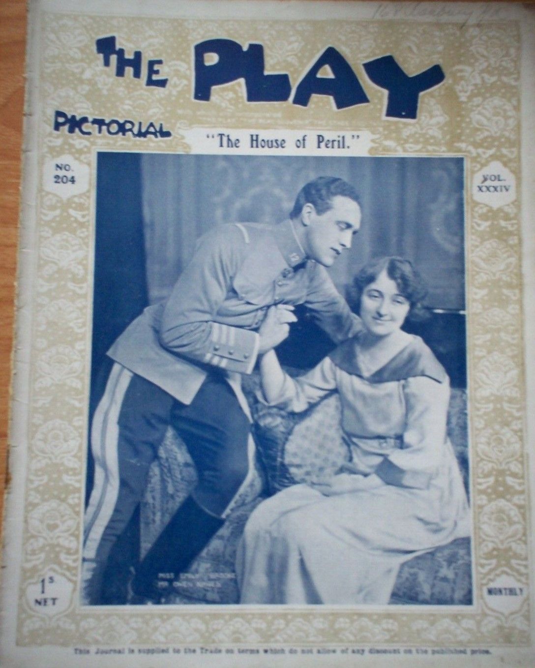PLAY PICTORIAL magazine side cover Issue 204   1919