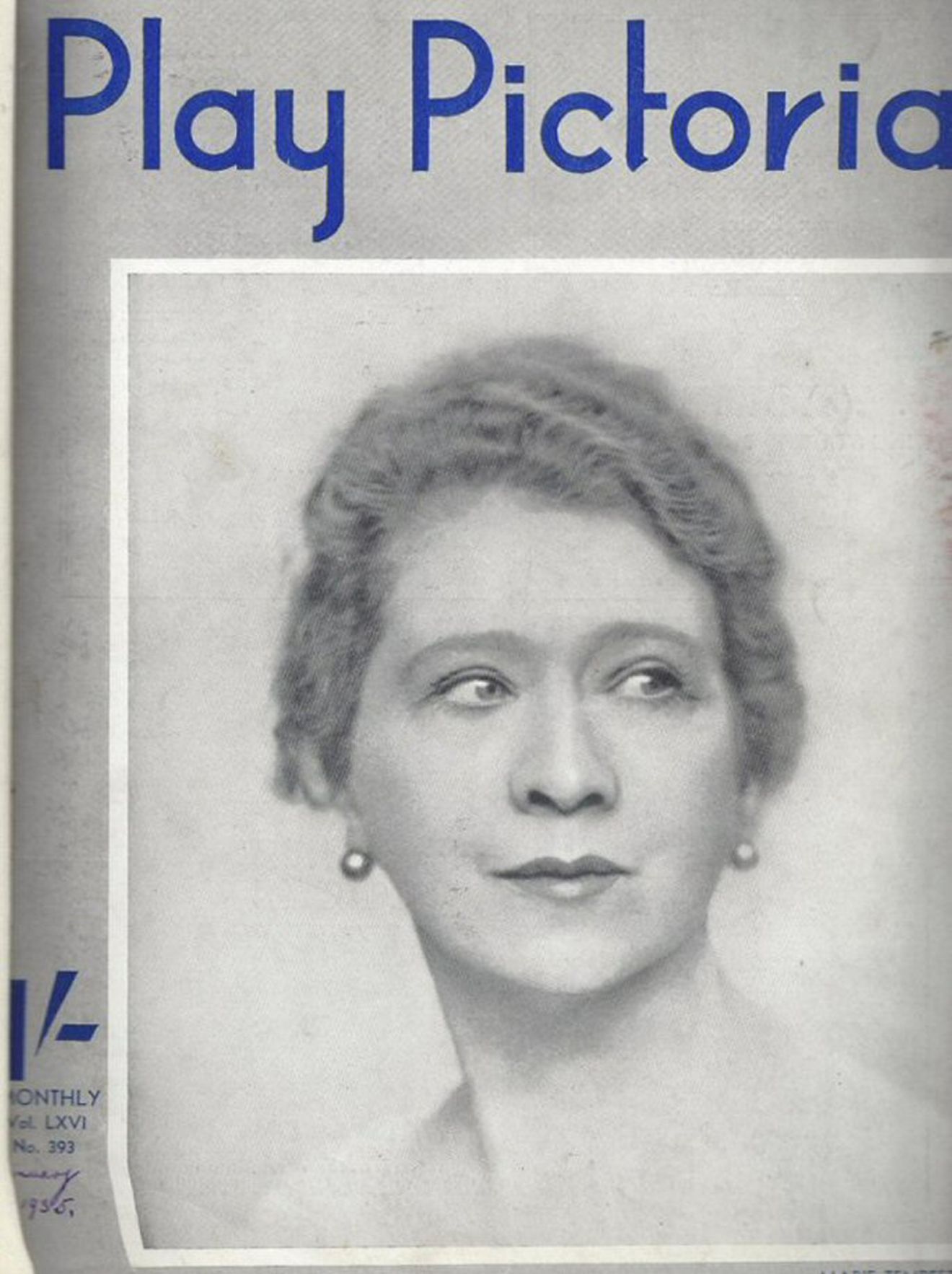 PLAY PICTORIAL magazine side cover Issue 393  January 1935