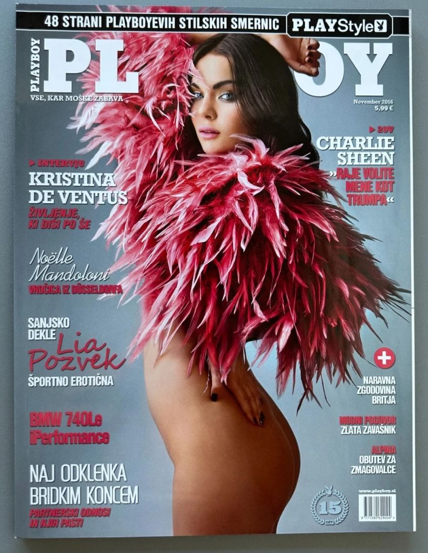PLAYBOY SLOVENIA magazine side cover  November 2016