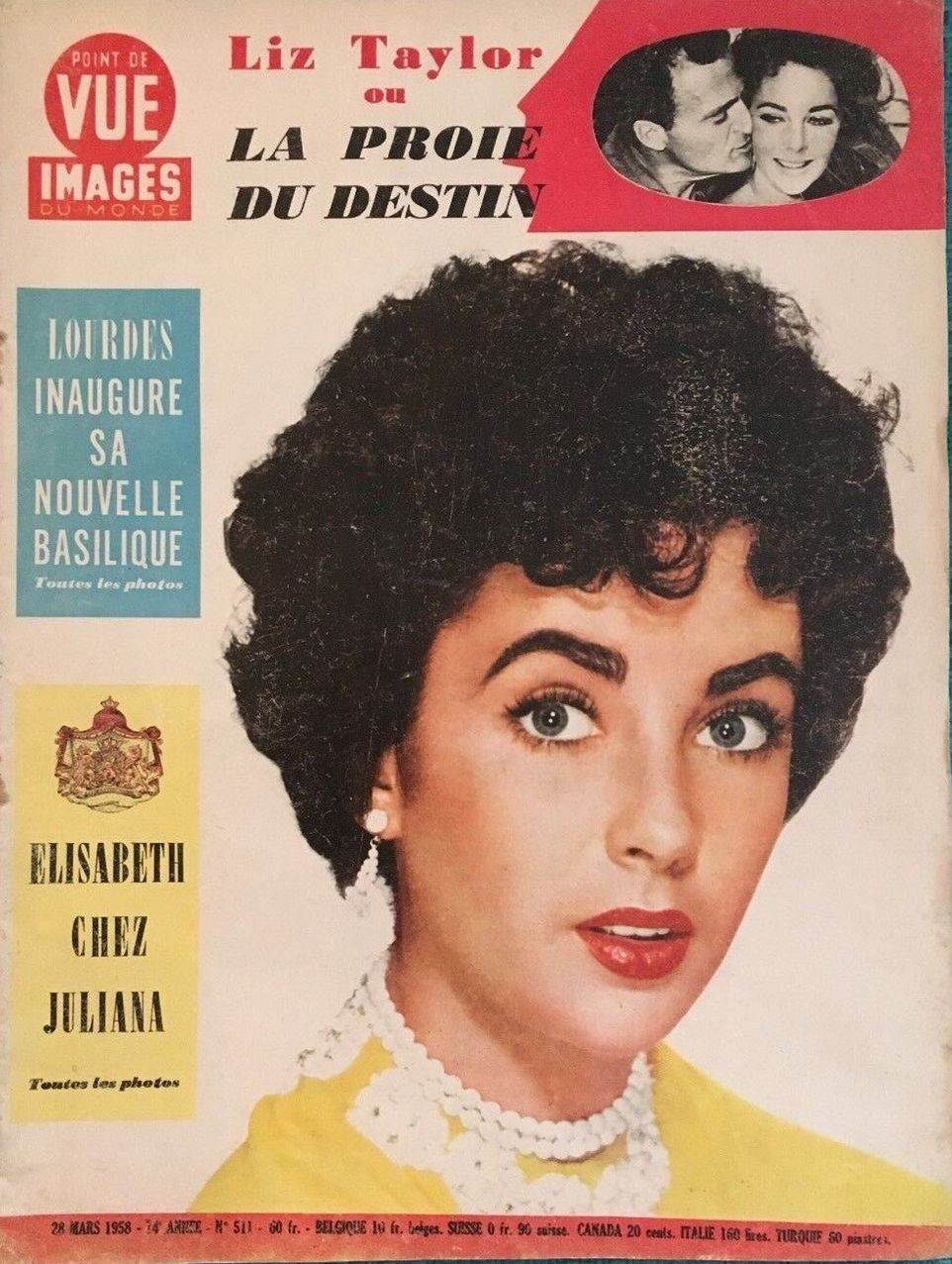 POINT DE VUE magazine side cover Issue 511 28 March 1958