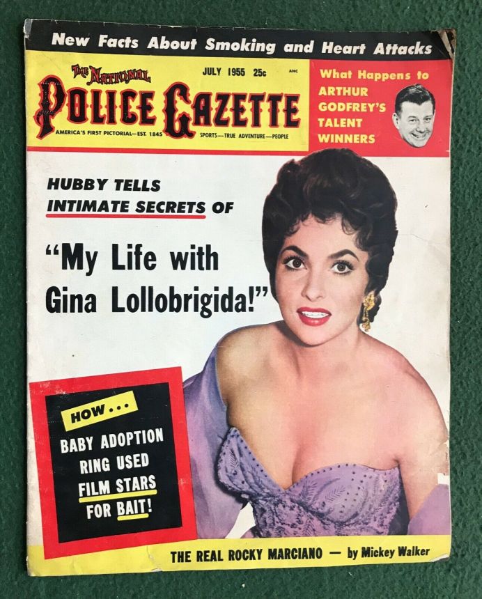 NATIONAL POLICE GAZETTE magazine side cover  July 1955