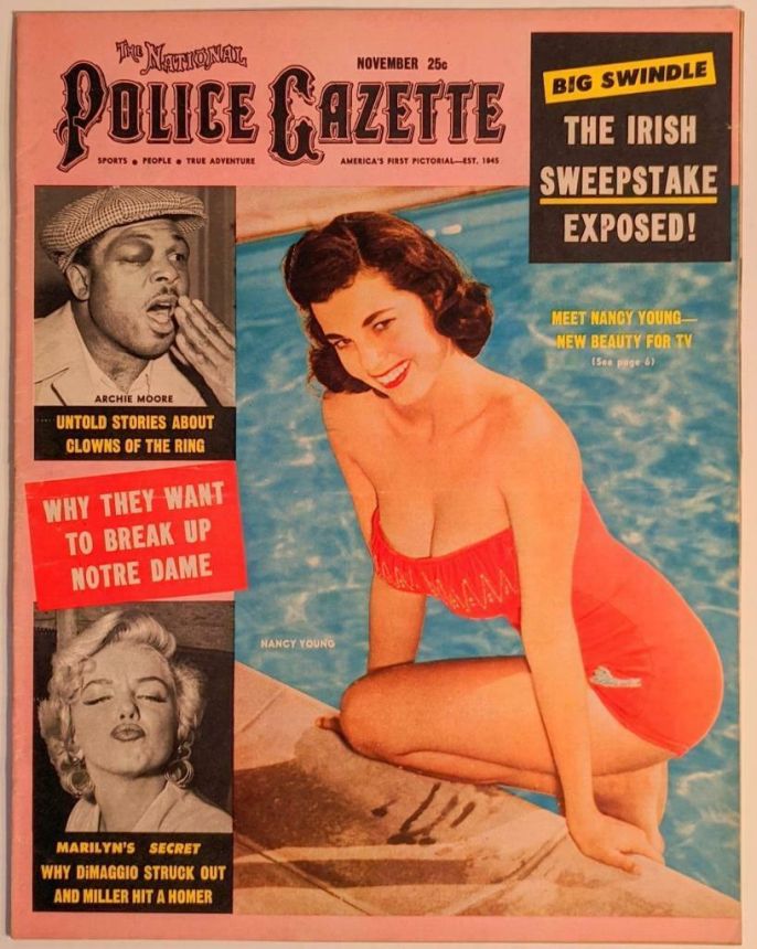 NATIONAL POLICE GAZETTE magazine side cover  November 1956