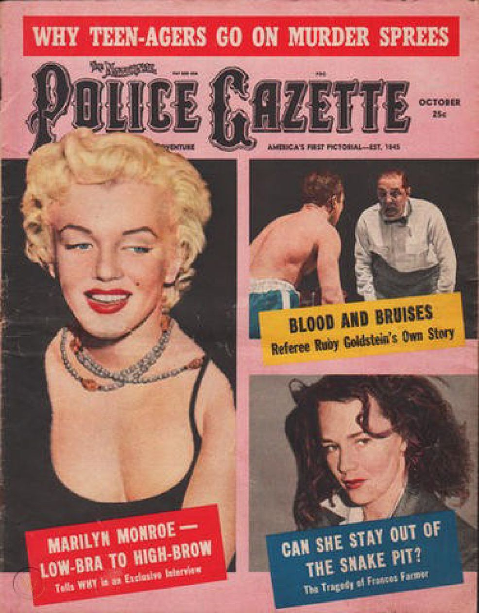 NATIONAL POLICE GAZETTE magazine side cover  October 1957