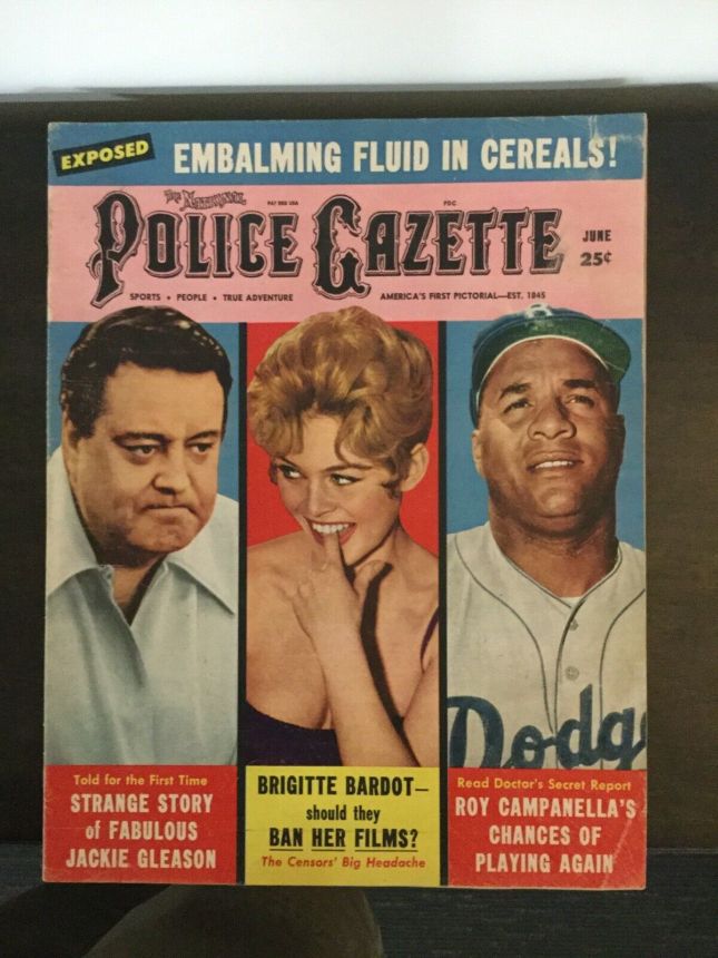 NATIONAL POLICE GAZETTE magazine side cover  June 1958