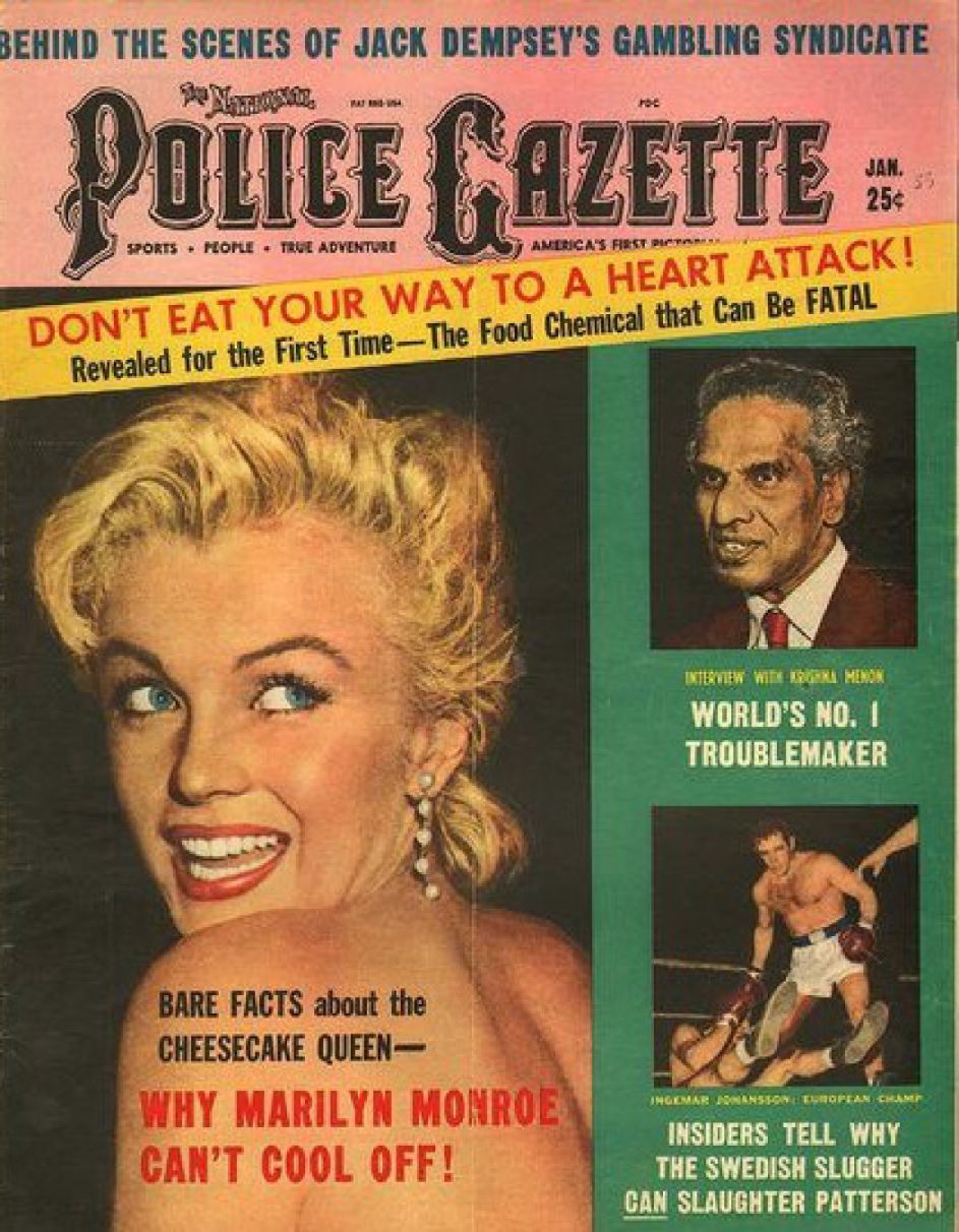 NATIONAL POLICE GAZETTE magazine side cover  January 1959