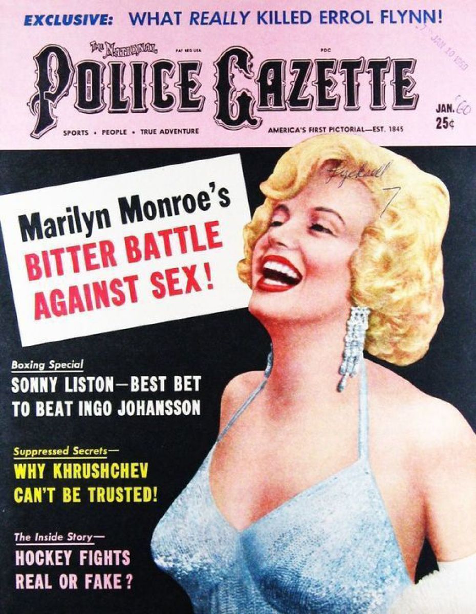 NATIONAL POLICE GAZETTE magazine side cover  January 1960