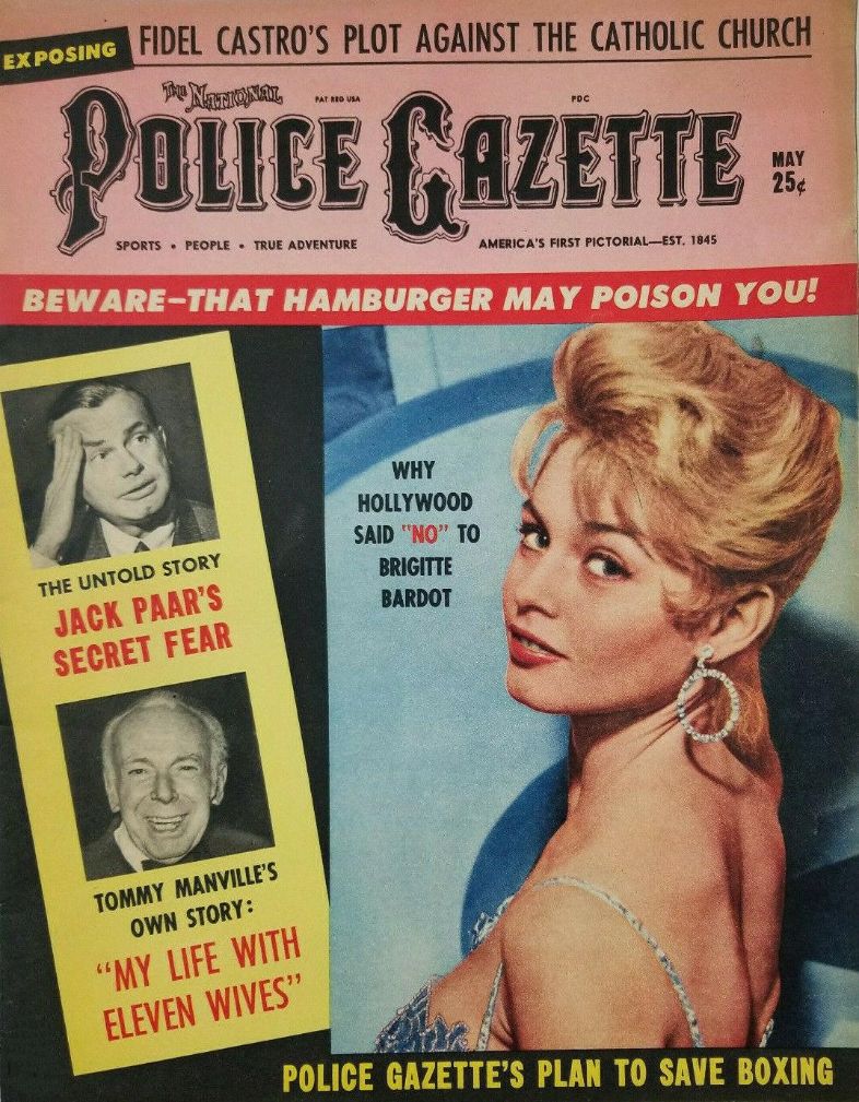 NATIONAL POLICE GAZETTE magazine side cover  May 1960