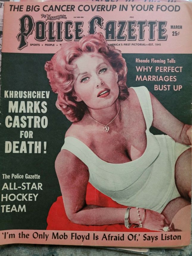 NATIONAL POLICE GAZETTE magazine side cover  March 1962