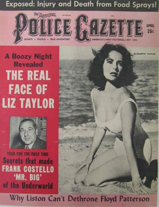 NATIONAL POLICE GAZETTE magazine side cover  April 1962