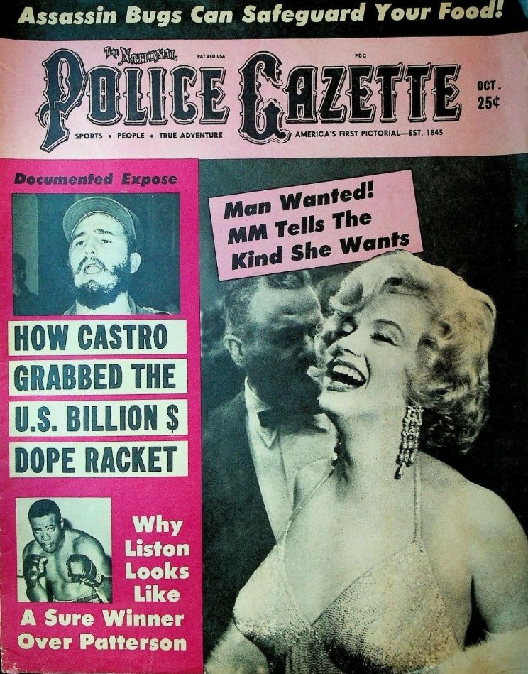 NATIONAL POLICE GAZETTE magazine side cover  October 1962