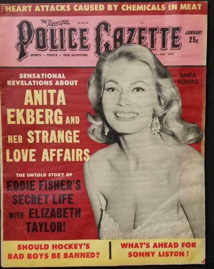 NATIONAL POLICE GAZETTE magazine side cover  January 1963