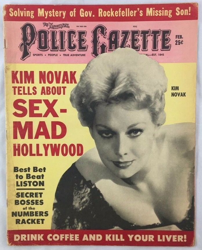 NATIONAL POLICE GAZETTE magazine side cover  February 1963