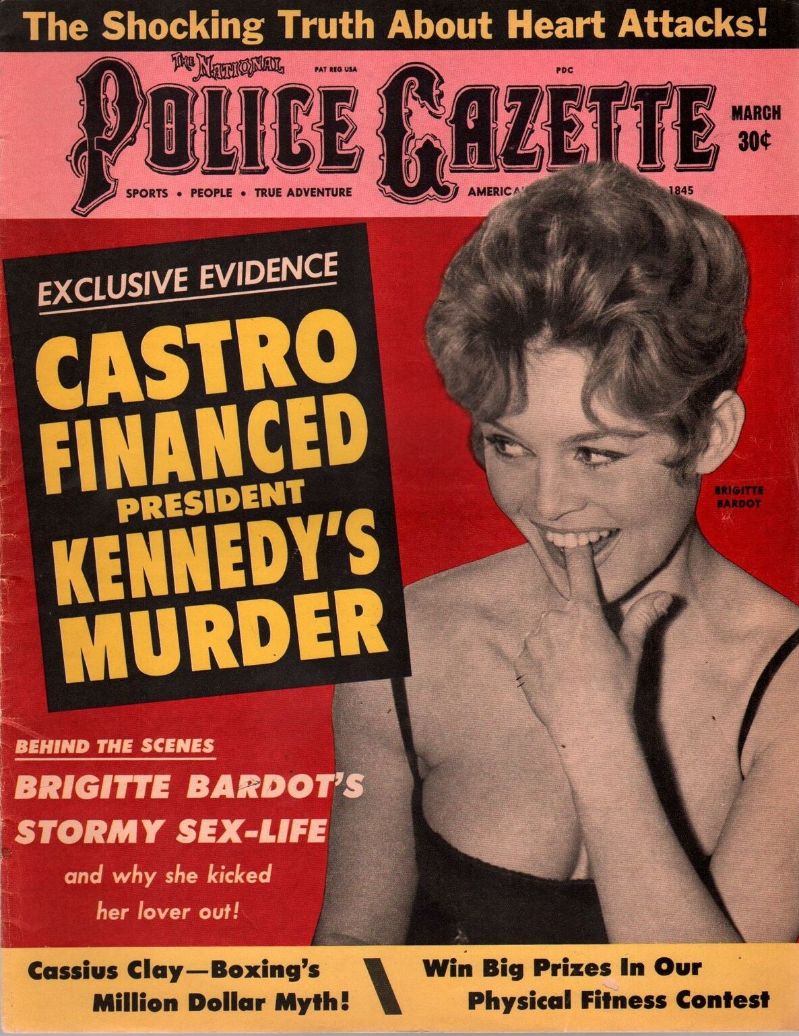 NATIONAL POLICE GAZETTE magazine side cover  March 1964