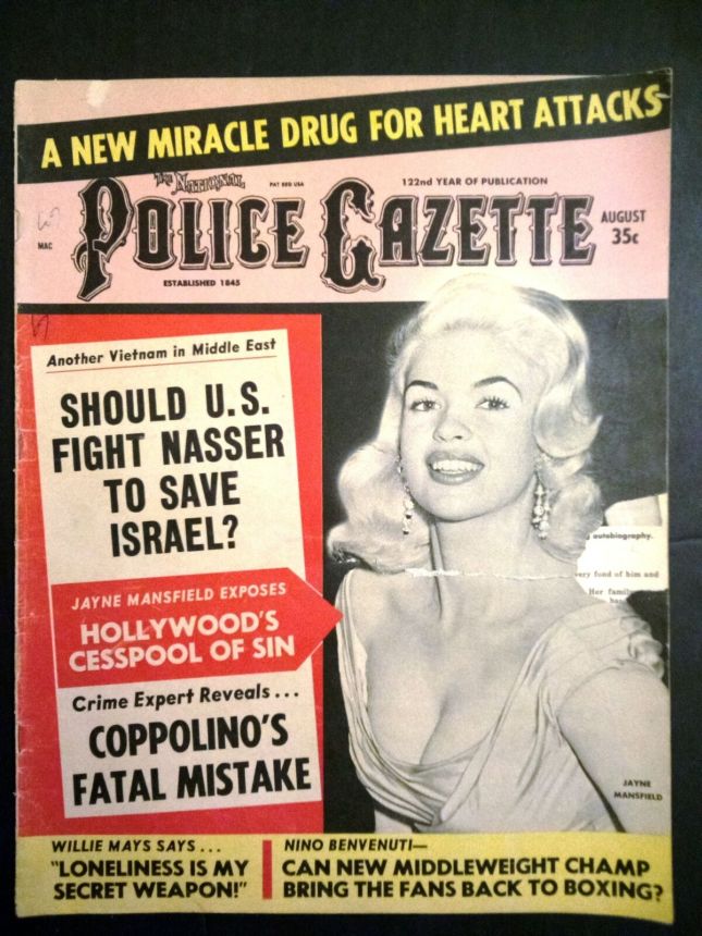 NATIONAL POLICE GAZETTE magazine side cover  August 1967