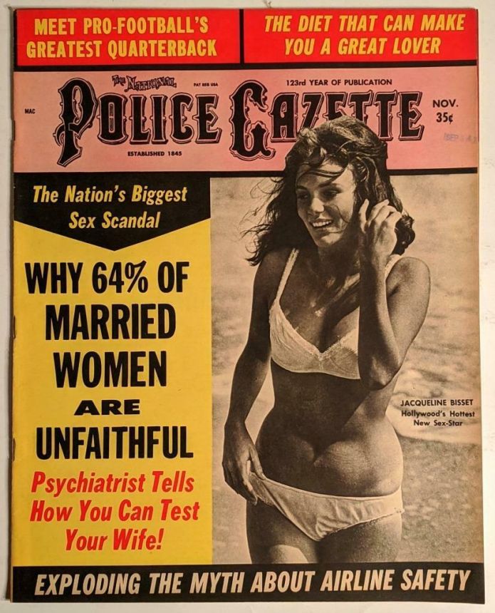 NATIONAL POLICE GAZETTE magazine side cover  November 1968