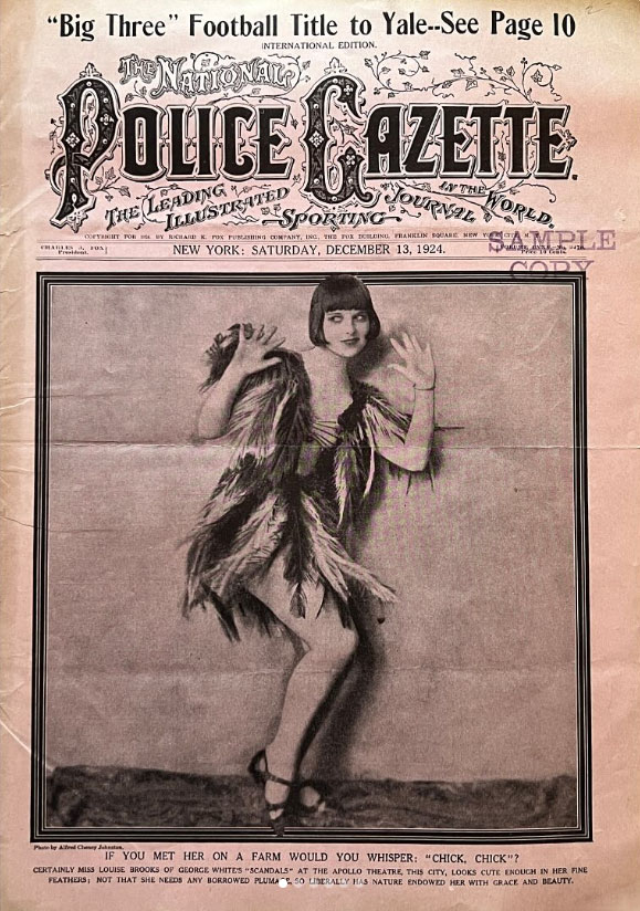 NATIONAL POLICE GAZETTE magazine side cover 13 December 1924