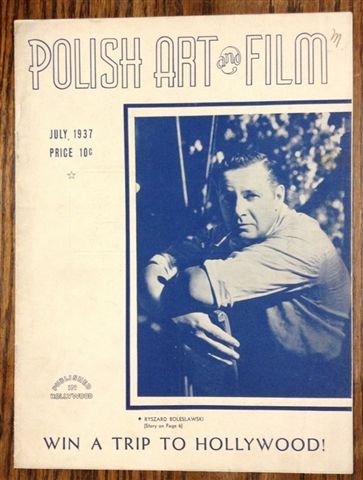 POLISH ART AND FILM magazine side cover Issue 1 July 1937