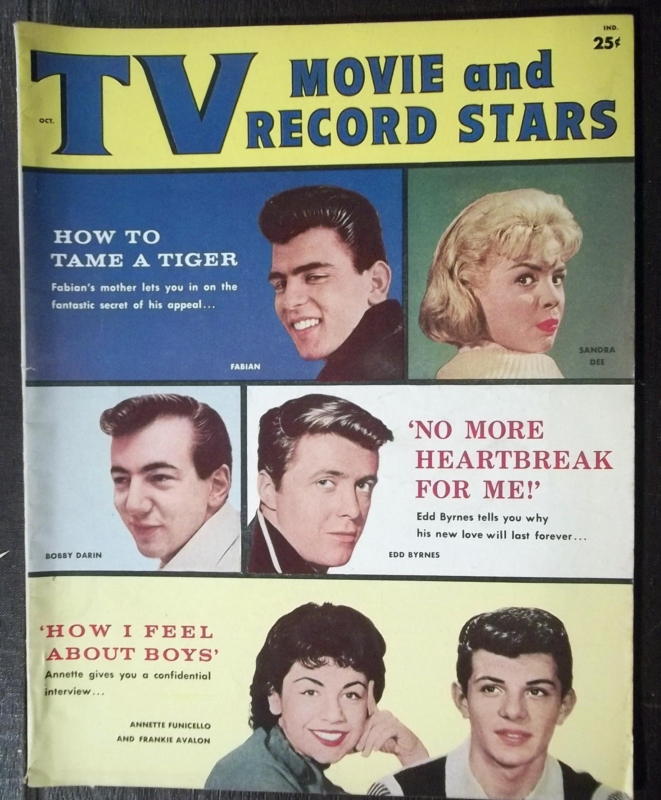 POPULAR TV MOVIE AND RECORD STARS magazine side cover October 1960