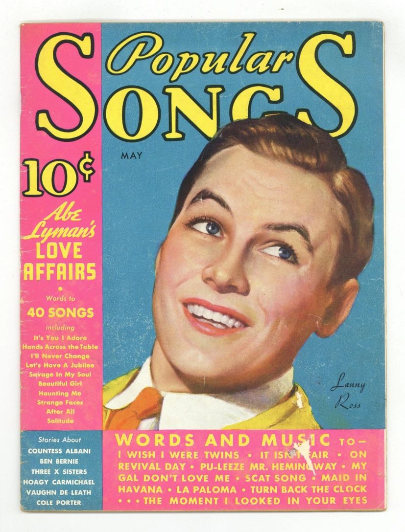 POPULAR SONGS magazine side cover May 1935