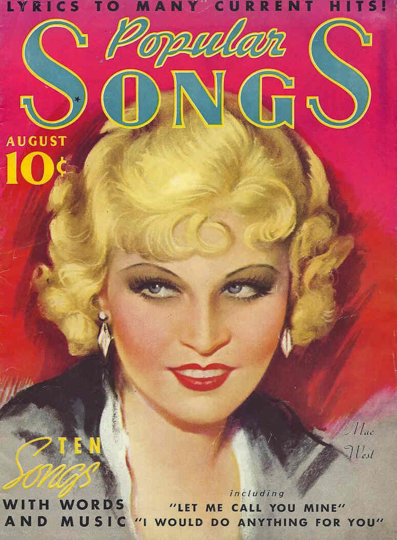 POPULAR SONGS magazine side cover Issue 9 August 1935