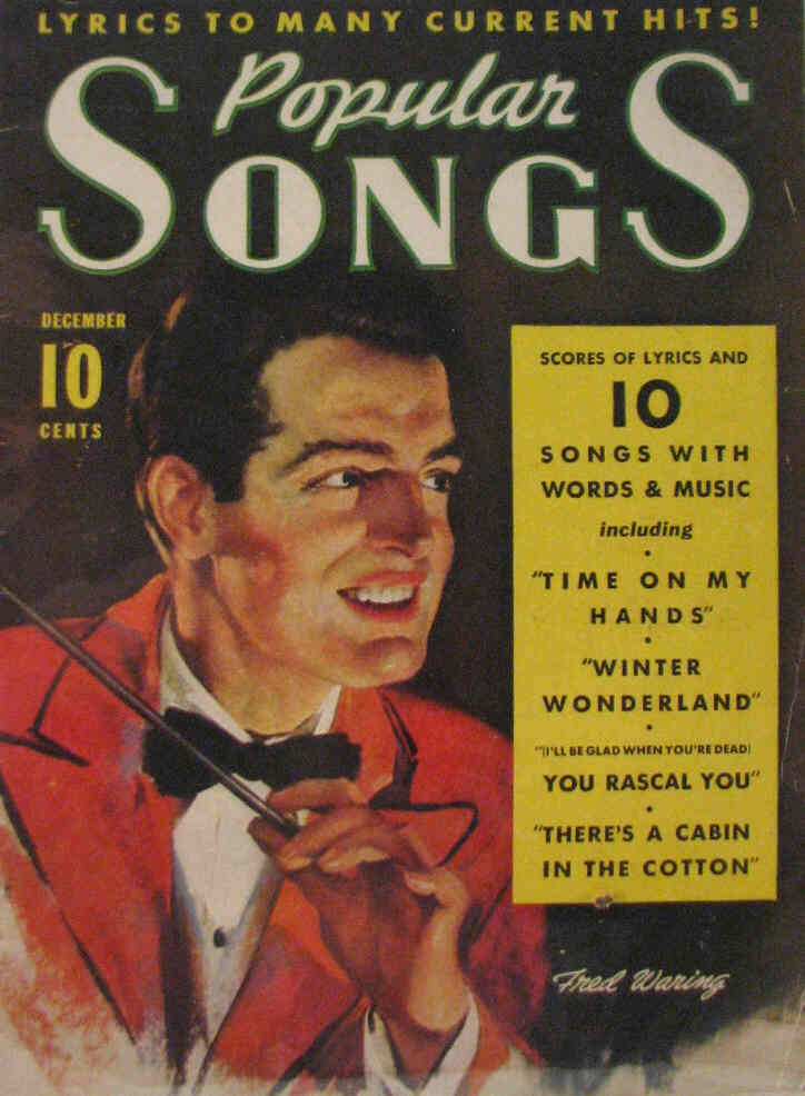 POPULAR SONGS magazine side cover December 1935