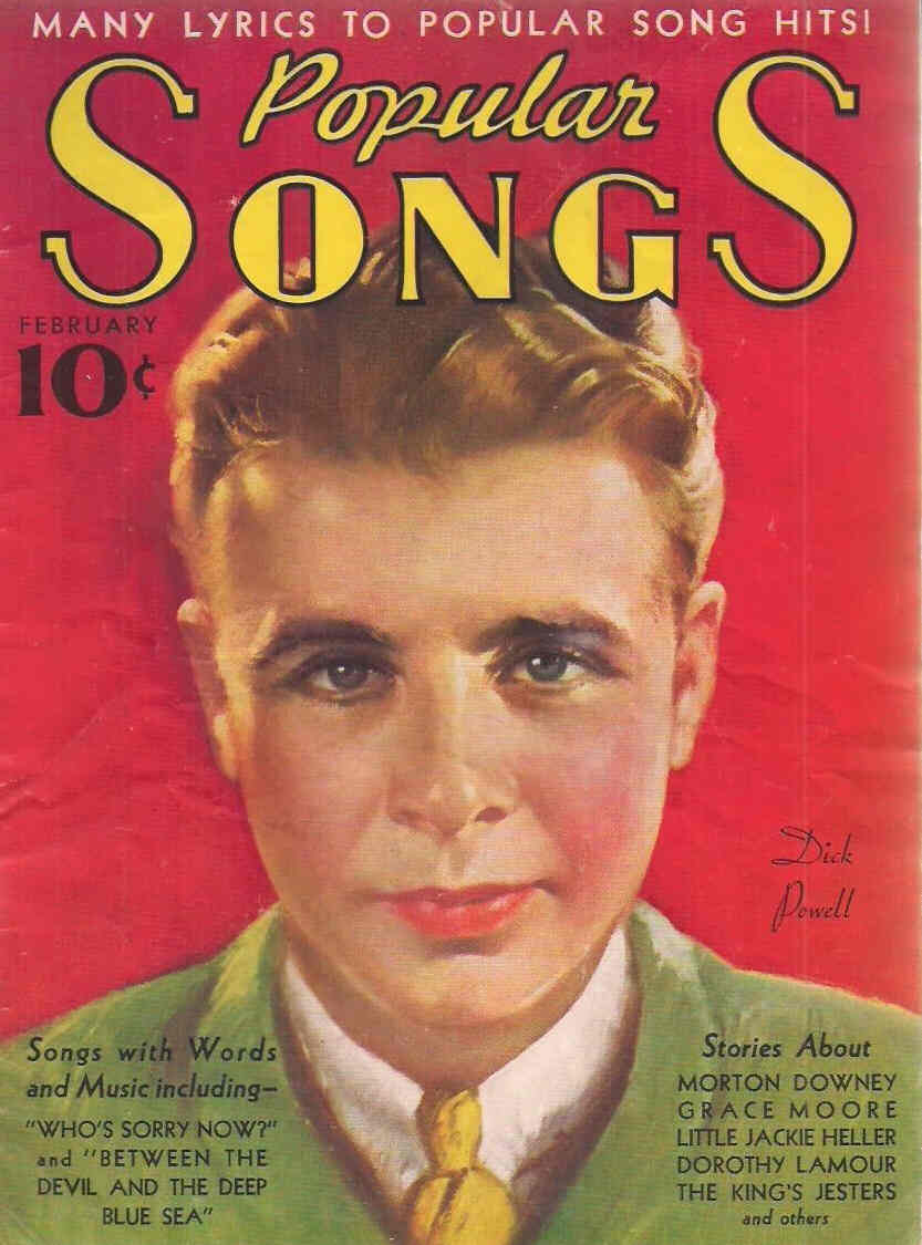 POPULAR SONGS magazine side cover February 1936