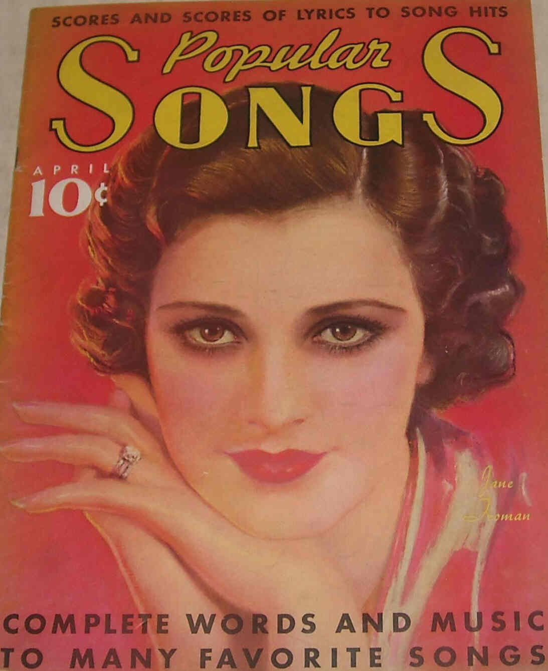 POPULAR SONGS magazine side cover April 1936