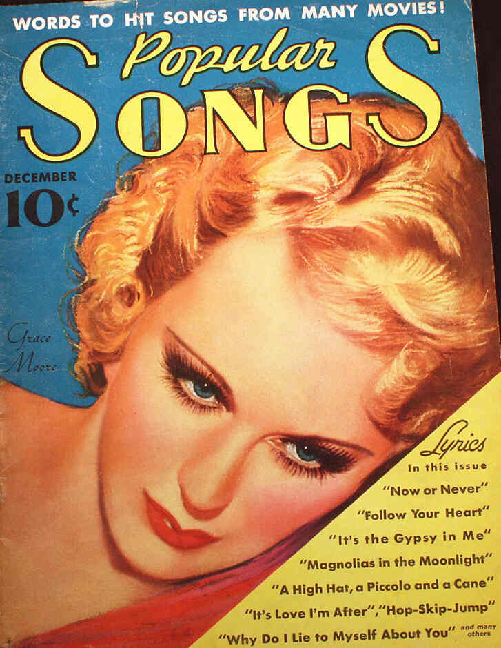 POPULAR SONGS magazine side cover December 1936