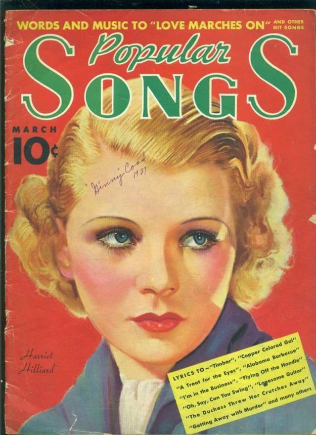 POPULAR SONGS magazine side cover March 1937
