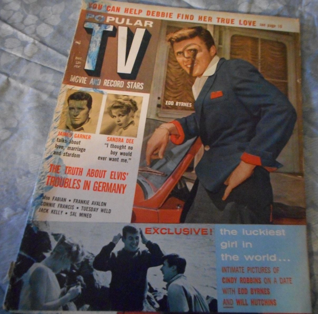 POPULAR TV MOVIE AND RECORD STARS magazine side cover December 1959