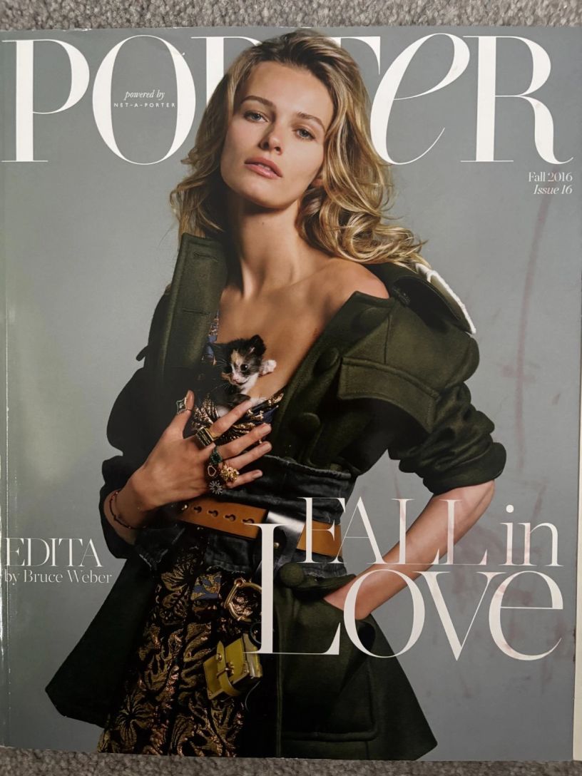 PORTER magazine side cover Issue 16 Fall 2016